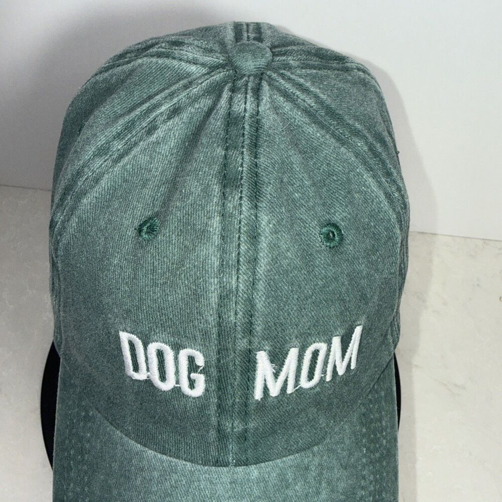 Cute Dog Mom Baseball Cap Pet Lover Gift Hat Women Adjustable Stonewashed Green